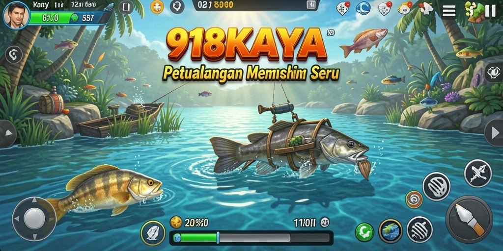 Screenshot gameplay 918KAYA yang menunjukkan keseruan memancing.