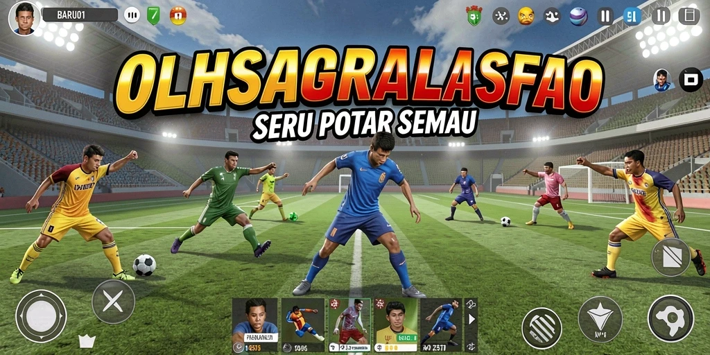 Tampilan gameplay seru dalam BARU01 yang menampilkan pertandingan olahraga.
