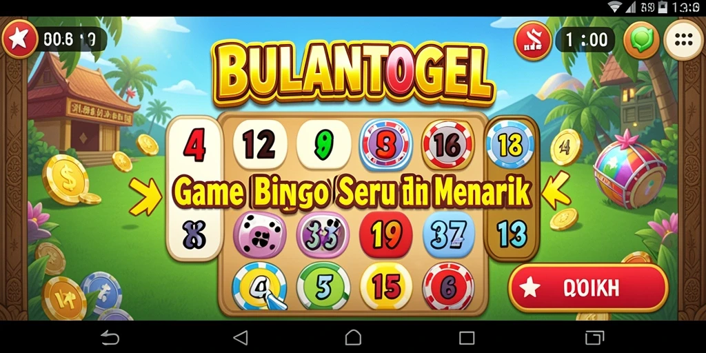 Tampilan gameplay seru dari BULANTOGEL dengan elemen Bingo.