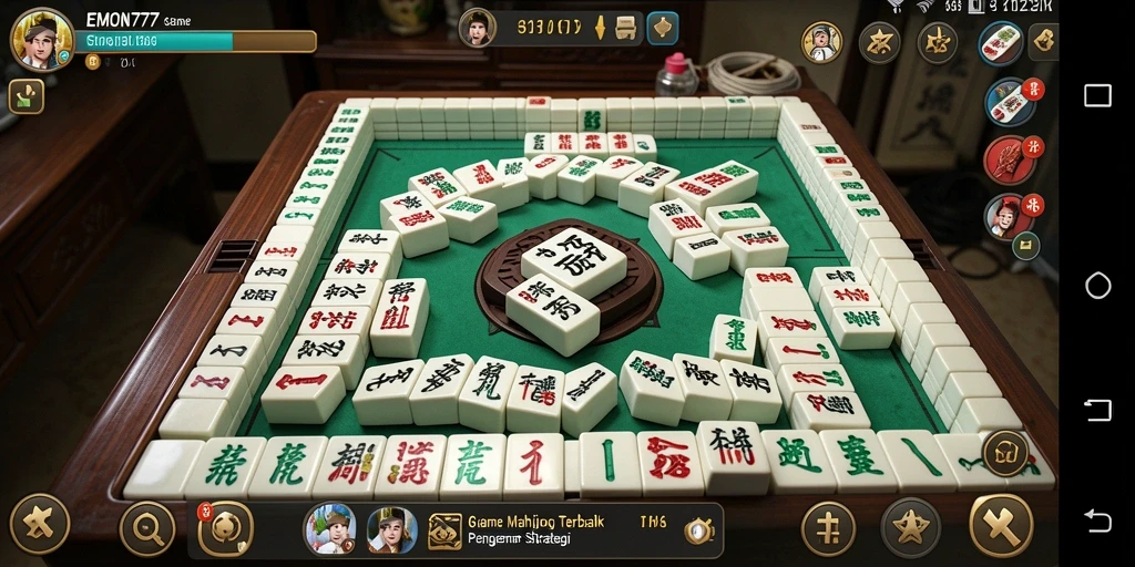 Screenshot gameplay EMON777 yang menunjukkan aksi seru Mahjong.