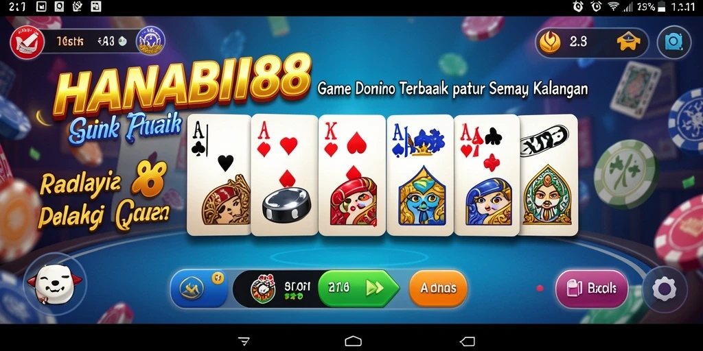 Screenshot utama HANABI88 menunjukkan keseruan bermain Domino.