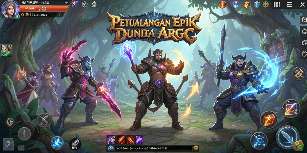 Tampilan gameplay epik dari HARAPJP dalam dunia ARPG.