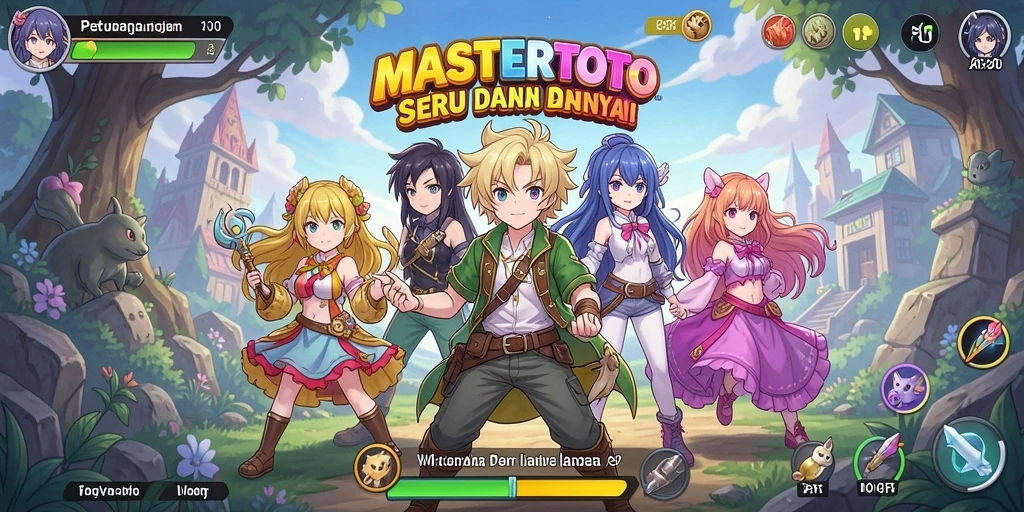 Screenshot gameplay MASTERTOTO menampilkan petualangan karakter anime.