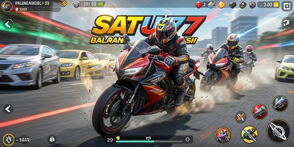 Gameplay seru balapan motor di SATU77 dengan grafis menakjubkan.