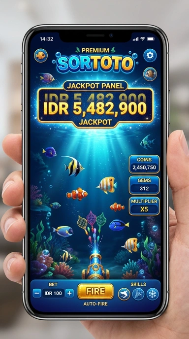 Tampilan aplikasi sortoto dengan berbagai kategori aplikasi.